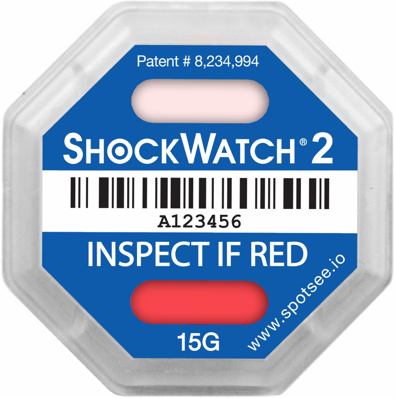 ShockWatch 2, 15G numbered - minimum purchase 100 pcs.