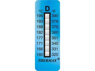 Thermax Level 8 Range D, 160°-199°C - 10 pcs/pack., minimum purchase 10 packs.