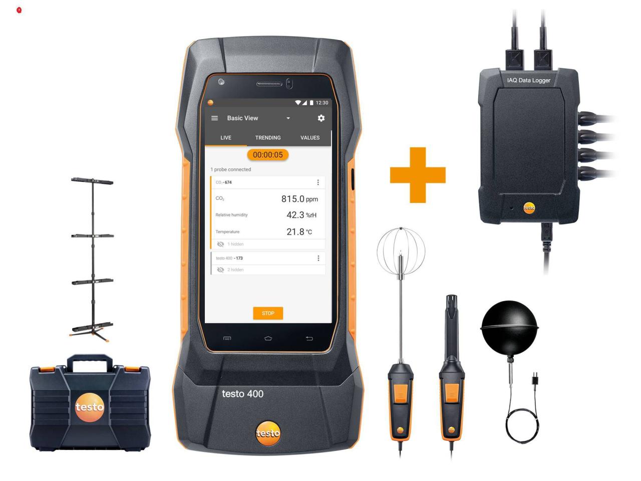 Testo 400 datalogger IAQ komfort sæt inkl. trefod