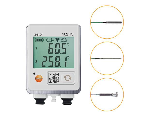 Testo 162 T3 datalogger m/display og 2 indgange