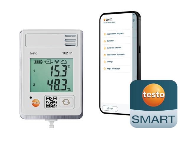 Testo 162 H1 datalogger m/display og intern temp.- og fugtføler