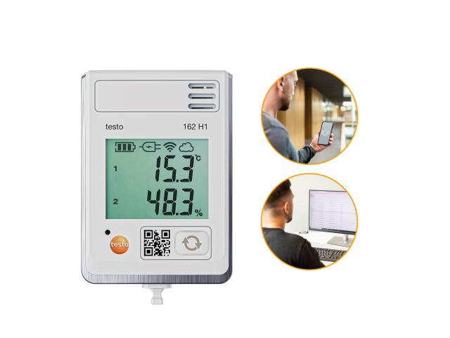 Testo 162 H1 datalogger m/display og intern temp.- og fugtføler