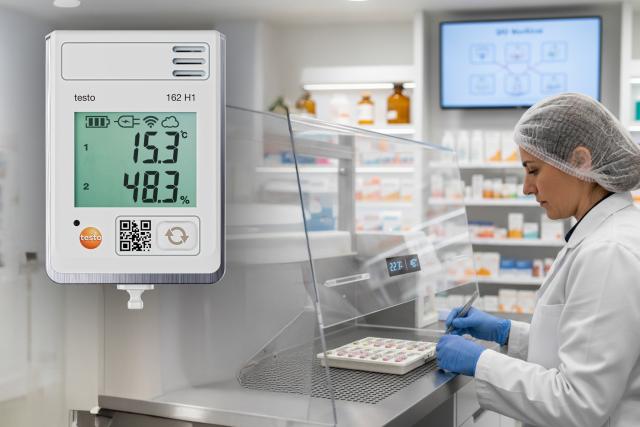 Testo 162 H1 datalogger m/display og intern temp.- og fugtføler