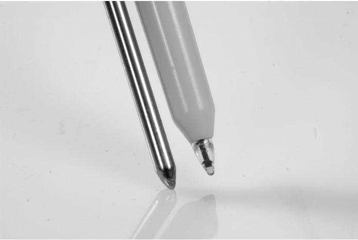Spare pH probe for pH/temperature measuring instrument
