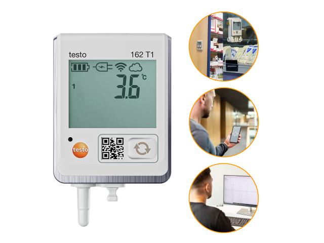Testo 162 T1 datalogger m/display og intern temp.sensor
